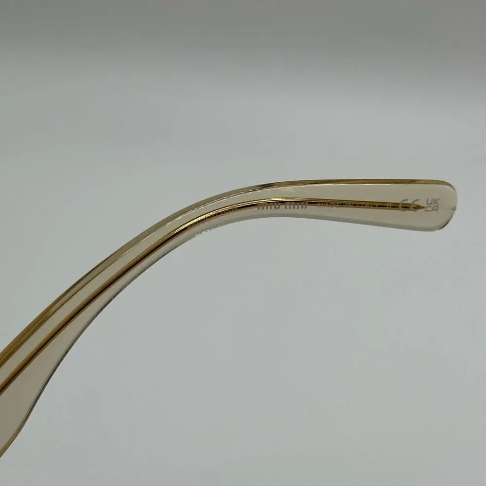 MIU MIU Sunglasses MU08ZS 11T40F Sand Transparent/Dark Brown Women NEW - Picture 4 of 13